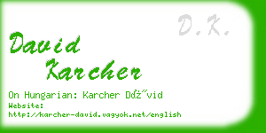 david karcher business card